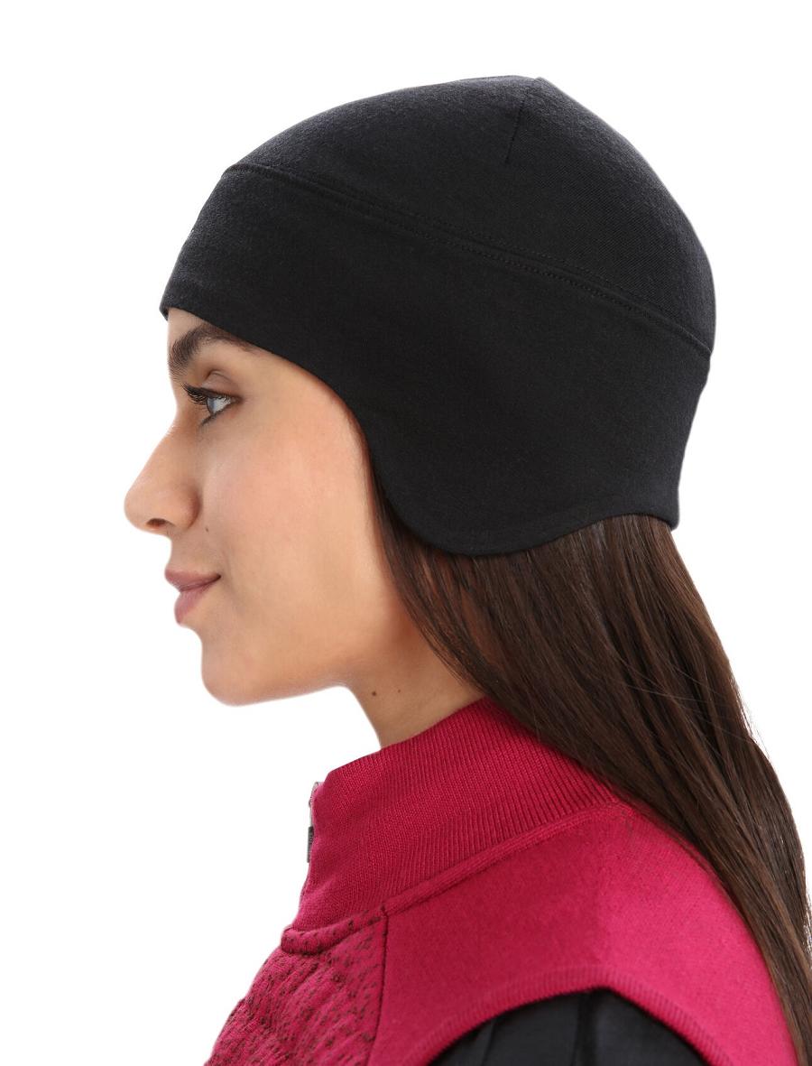 Black / Clove Men's Icebreaker Unisex Merino Quantum Beanie Hats | USA 1087XYUF